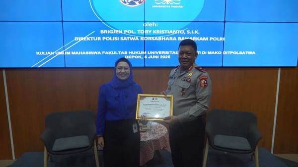 Mahasiswa Hukum Universitas Trisakti Ikuti Kuliah Umum di Mako Polisi Satwa Kelapadua, Depok