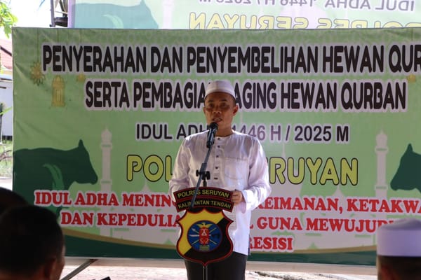 Rayakan Iduladha, Polres Seruyan Sembelih 33 Hewan Kurban untuk Masyarakat