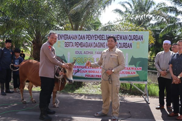 Polres Seruyan Kurbankan 33 Hewan di Hari Raya Iduladha 1446 H