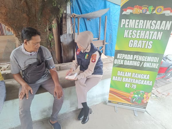 Peduli Kesehatan Ojol, Rumkit Bhayangkara Gelar Layanan Gratis Jelang HUT ke-79