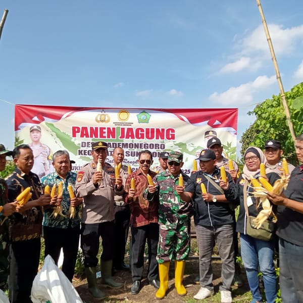 Polresta Sidoarjo Dukung Ketahanan Pangan lewat Panen Jagung BUMDes Pademonegoro