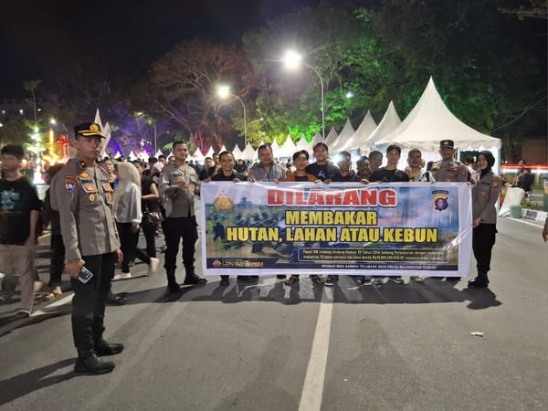 Satgas Bina Karuna Telabang 2025 Sosialisasikan Larangan Karhutla di Bundaran Besar Palangka Raya