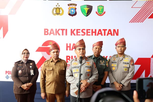 Sambut HUT Bhayangkara ke-79, Polda Riau Gelar Bakti Kesehatan untuk Masyarakat