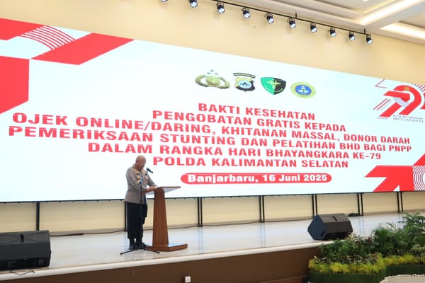 Polda Kalsel Gelar Bakti Kesehatan Sambut Hari Bhayangkara ke-79