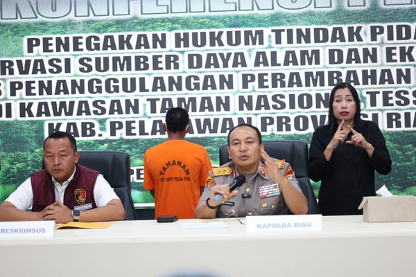Polda Riau Tangkap Penjual Lahan di Kawasan Hutan Tesso Nilo