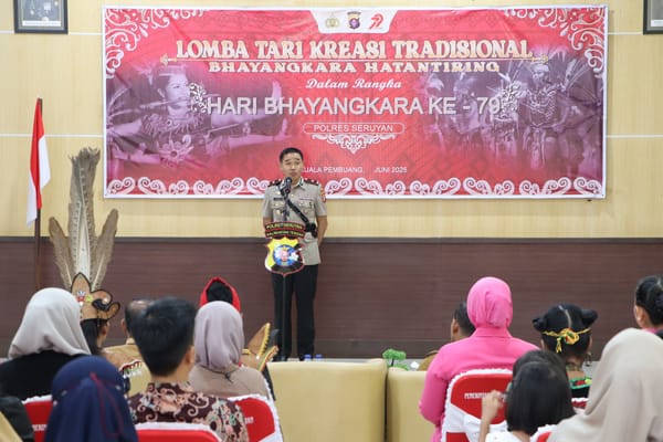 Polres Seruyan Rayakan Hari Bhayangkara ke-79 dengan Lomba Tari Tradisional Bhayangkara Hantantiring
