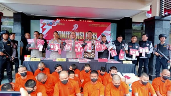 Ratusan Kasus Narkoba Terungkap di Malang dalam Enam Bulan Terakhir