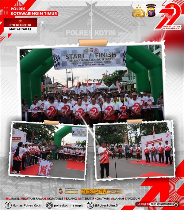Semarak Bhayangkara Run 2025 Polres Kotim, Ribuan Warga Tumpah Ruah di Icon Jelawat Sampit