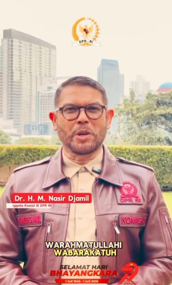 Anggota Komisi III DPR RI M. Nasir Jamil Ucapkan Selamat Hari Bhayangkara ke-79: "Polri untuk Masyarakat"