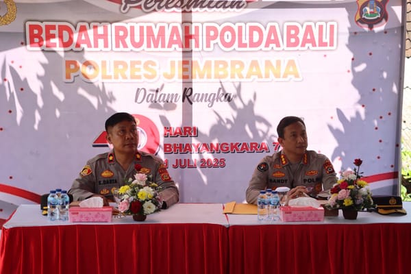 Sambut HUT Bhayangkara ke-79, Polda Bali Gelar Bakti Sosial Bedah Rumah