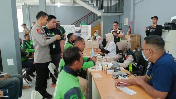 Polresta Malang Kota Gelar Layanan Kesehatan Gratis untuk Ratusan Ojol