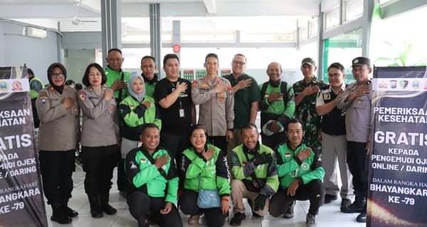 Polresta Malang Kota Gelar Pemeriksaan Gratis untuk Ojol dalam Rangka HUT Bhayangkara