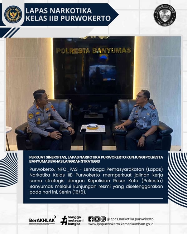 Perkuat Sinergitas Lapas Narkotika Purwokerto Kunjungi Polresta Banyumas Bahas Langkah Strategis