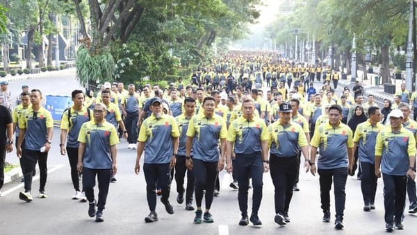 Olahraga Bersama Polda Jateng Diminati Ribuan Peserta, Meriahkan HUT Bhayangkara ke-79