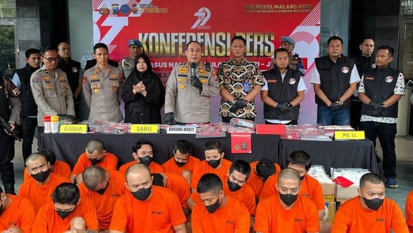 111 Kasus Narkoba Diungkap Polresta Malang Kota dalam Setengah Tahun