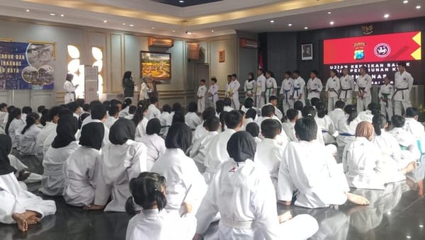 Kapolresta Malang Dukung Pembinaan Atlet, Fasilitasi Ujian Kenaikan Tingkat Karate-Do