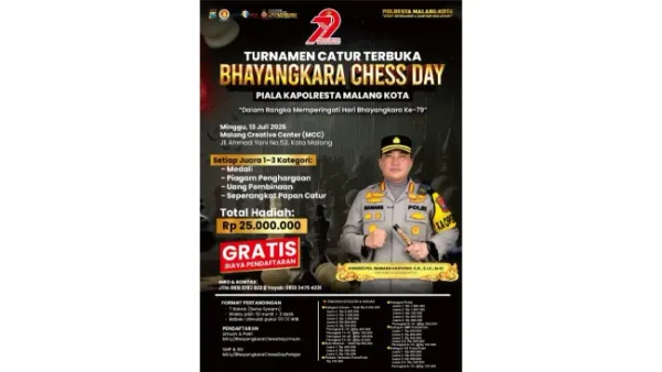 Pendaftaran Umum Ditutup, Bhayangkara Chess Day Kini Fokus pada Peserta Pelajar dan Polisi