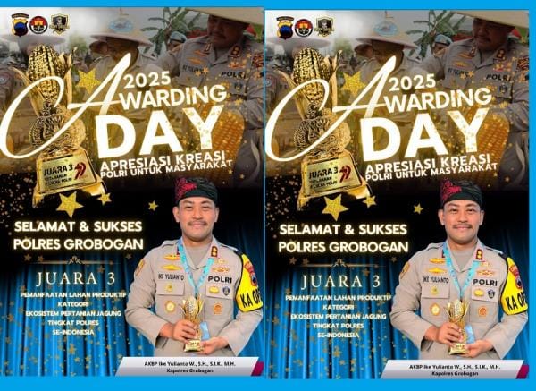 Polres Grobogan Sabet Juara 3 Nasional Berkat Inovasi Ekosistem Pertanian Jagung