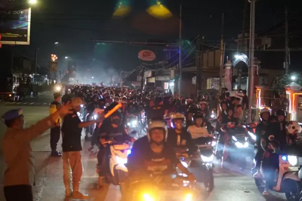 Kapolres Pimpin Pengamanan Pengesahan Pesilat, Motor Knalpot Brong Disita