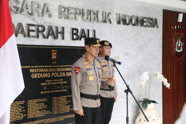 Polda Bali Gelar Upacara Korp Raport Kenaikan Pangkat Perwira