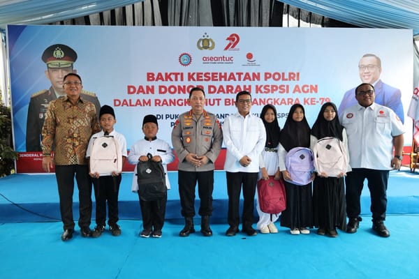 Bakti Kesehatan HUT Bhayangkara ke-79, Kapolri Jadi Peserta Donor Darah Bersama KSPSI