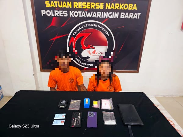 Polres Kobar Tangkap Pasutri Muda Pengedar Narkoba di Tengah Kota