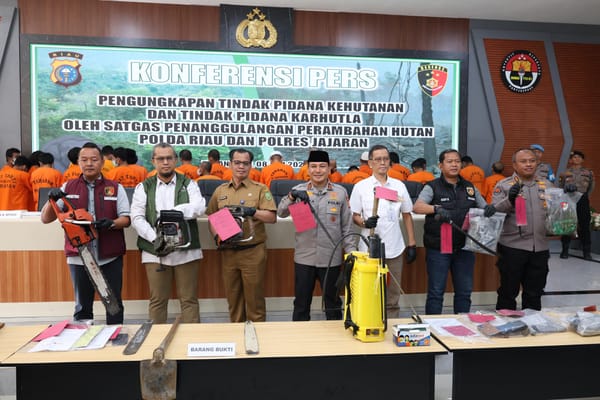 46 Tersangka Kejahatan Kehutanan Ditangkap, Polda Riau Tegaskan Komitmen Hukum
