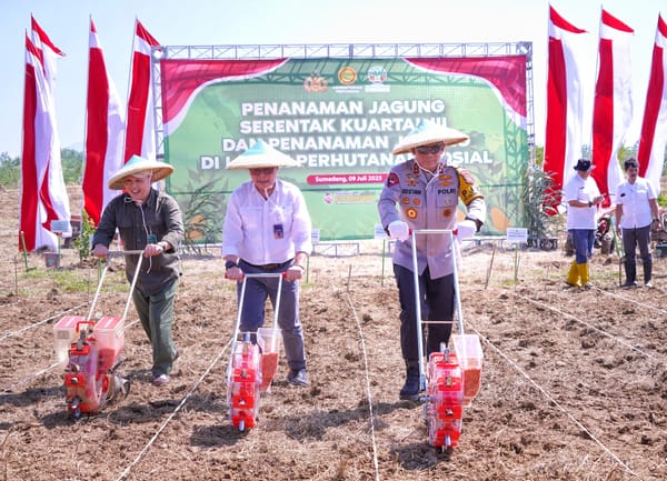 Dukung Kesejahteraan Petani, Kapolda Jabar Tanam Jagung Serentak di Sumedang