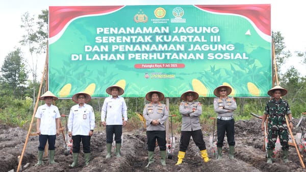 Polda Kalteng Bersama Polresta Palangka Raya Gelar Penanaman Jagung di Rakumpit