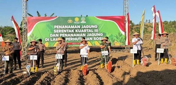 Kolaborasi Polri dan Perhutani, Polres Semarang Lakukan Penanaman Jagung