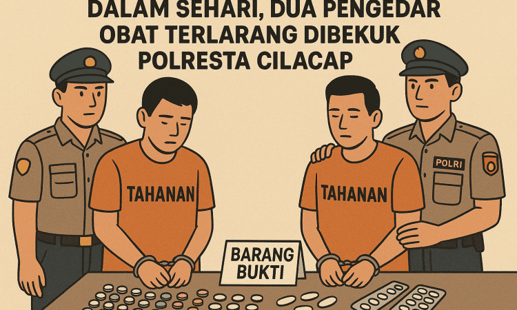 Dua Pengedar Obat Terlarang Dibekuk Polresta Cilacap dalam Waktu Singkat