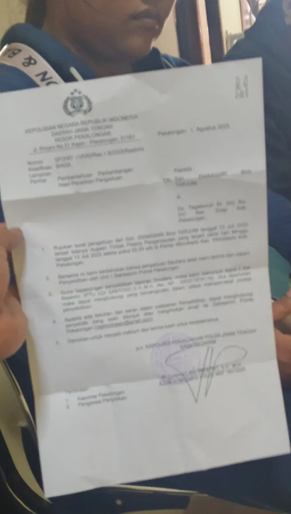 Diduga Diculik dan Dianiaya, Wanita Asal Tegalsuruh Laporkan Kasus ke Polres Pekalongan