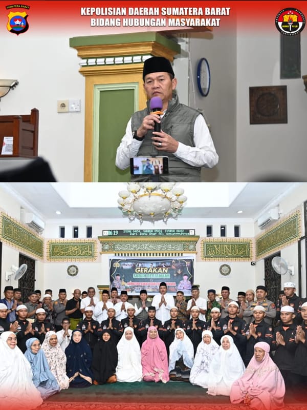 Melalui Subuh Berjamaah, Wakapolda Sumbar Tegaskan Komitmen Polri untuk Melayani