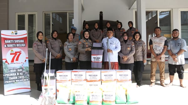 Polwan Malang Kota Gelar Bakti Sosial Lintas Agama Sambut HUT ke-77