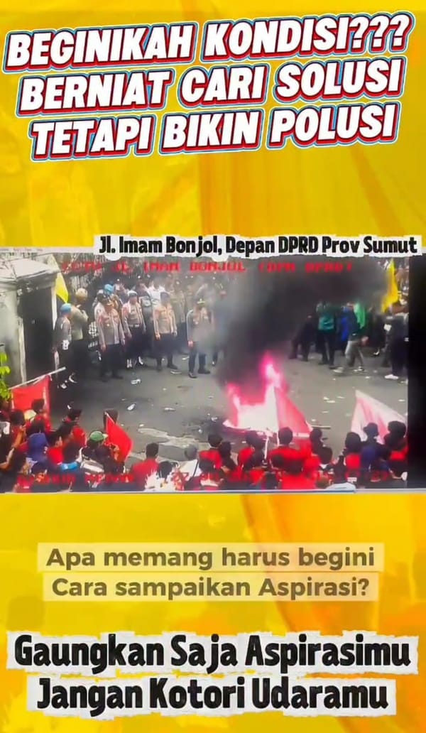 Suara Rakyat Sumut: Demo Yes, Rusuh No! Jangan Mau Diprovokasi