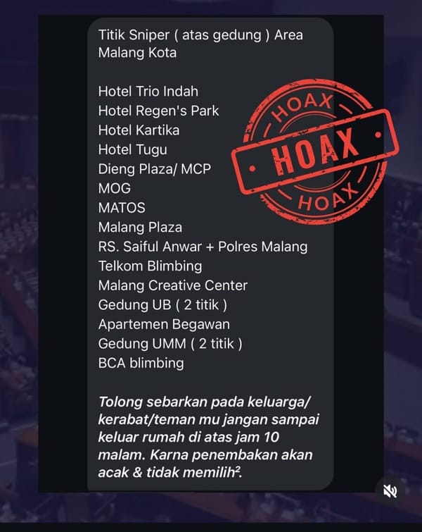 Viral Isu Sniper di Malang, Polresta: Itu Hoaks!