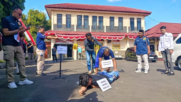 Polres Purbalingga Gelar Rekonstruksi Kasus Pembunuhan di Baleraksa