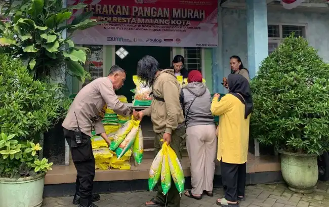 Bansos Polresta Malang Kota Capai 106,5 Ton Beras SPHP, Terbaru 22 Ton Digelontorkan
