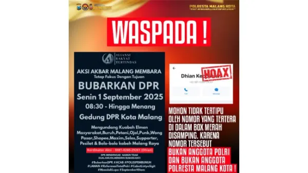 Isu Nomor Polisi Jadi Koordinator Aksi Dibantah Polresta Malang Kota