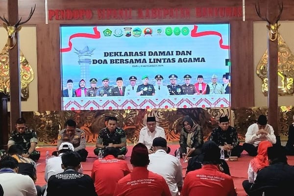 Pascademo Ricuh, Warga Banyumas Gelar Deklarasi Damai dan Doa Lintas Agama