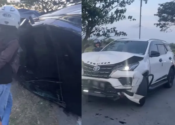 Tabrakan Innova dan Fortuner di Jalur Pansela Kebumen, Enam Orang Terluka