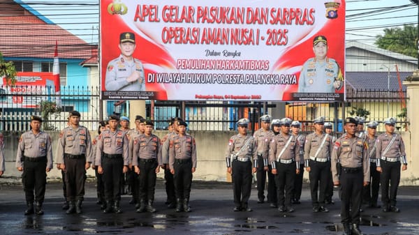 Apel Gelar Pasukan dan Sarpras Gabungan Tandai Dimulainya Operasi Aman Nusa di Polresta Palangka Raya