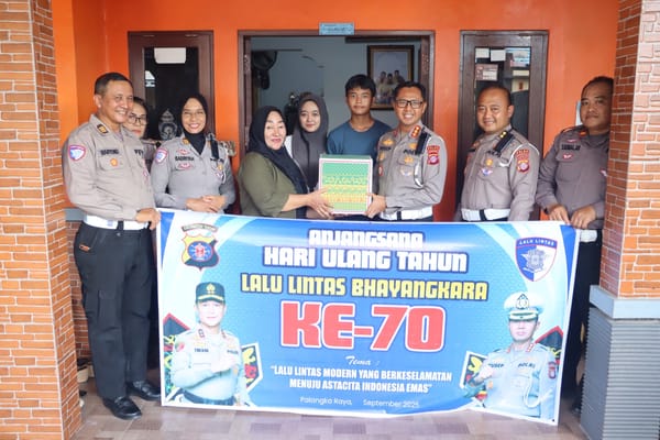 Sambut HUT Lalu Lintas ke-70, Ditlantas Polda Kalteng Anjangsana ke Purnawirawan dan Warakawuri