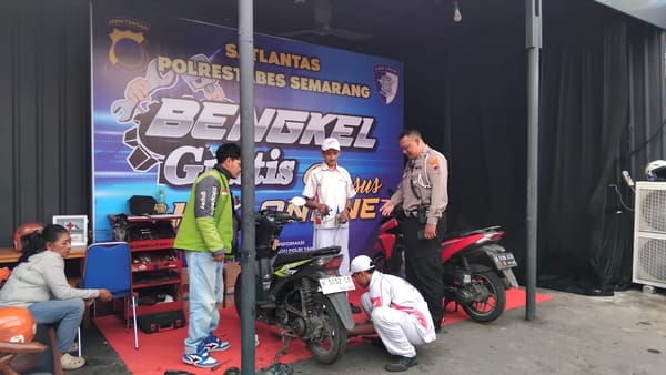 Polisi Sediakan Servis Gratis untuk Driver Ojol di Pos Lantas Simpang Lima hingga 20 September 2025
