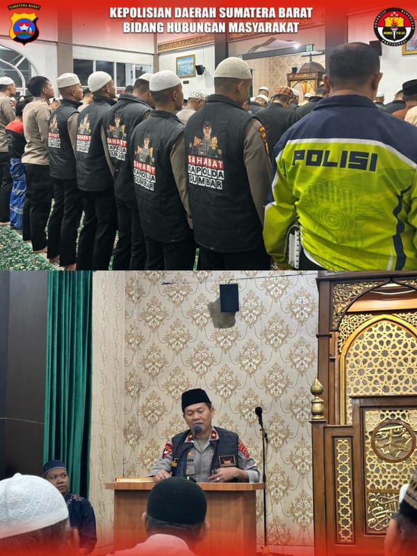 Wakapolda Sumbar Serahkan Al-Qur’an untuk Masjid Raya Ampang Usai Subuh Berjamaah