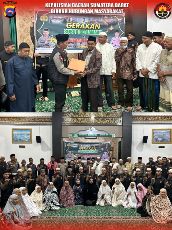 Gerakan Subuh Berjamaah Jadi Momentum Polri Dekat dengan Masyarakat, Wakapolda Sumbar Turut Hadir