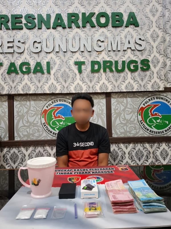 Polres Gumas Bekuk Pengedar Narkoba dengan Barbuk 9,22 Gram Sabu