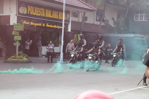 Gelar Sispam Mako, Polresta Malang Kota Siaga Hadapi Demo Rusuh