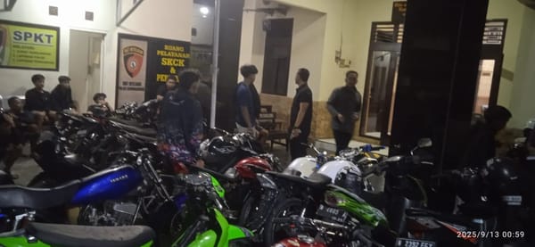 Polisi Kedungkandang Bubarkan Balap Liar, 14 Motor Disita