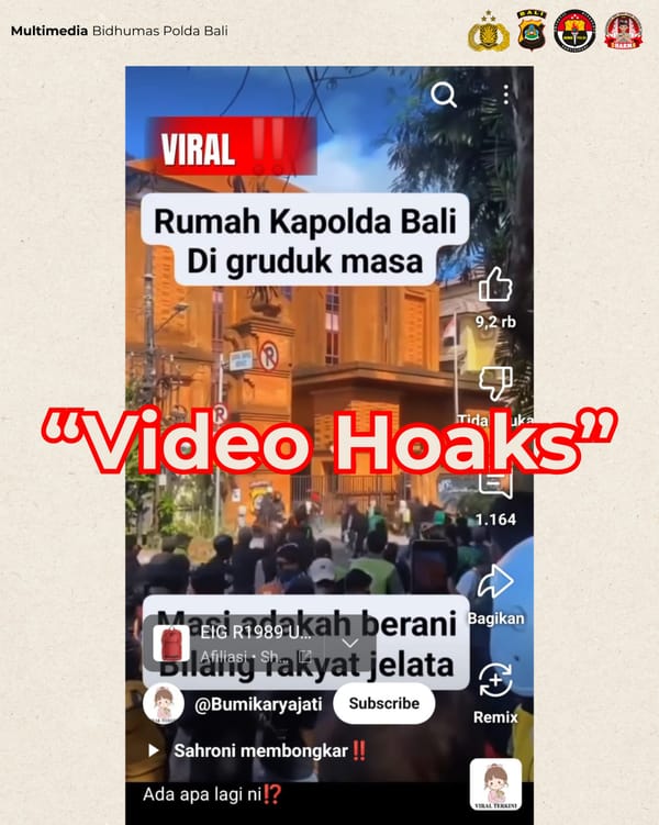 Beredar Vidio Rumah Kapolda Digerudug Masa, Polda Bali Dipastikan Itu "Hoaks"
